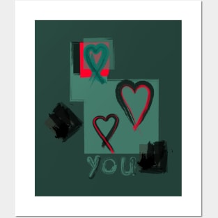 "Heart On You" Print - Blue Combo Posters and Art